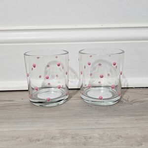 Target Bullseye Playground Valentine's Day Embossed Glass Cups Set - Pink Dots